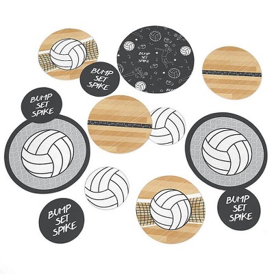 Big Dot of Happiness Bump, Set, Spike - Volleyball - Baby Shower or Birthday Party Giant Circle Confetti - Party Decorations - Large Confetti 27 Count