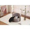 33.9" W 360° Swivel Accent Barrel Chair, Comfy Round Sofa Storage Chair with Pillow for Living Room Bedroom Nursery 4B - ModernLuxe - 2 of 4