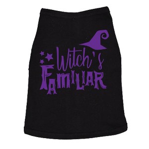 Dog Shirt Witch's Familiar T Shirt Funny Halloween Dog Clothes for Family Pet - Crazy Dog Dog Shirt - 1 of 4