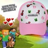 Minecraft Youth Hat Floating Creeper Head Hearts Pig Face Snapback OSFM Cap - 4 of 4