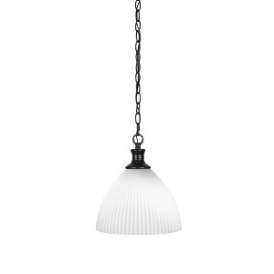 Toltec Lighting Carina 1 - Light Pendant in  Matte Black with 10.75" Opal Frosted Shade - 1 of 1