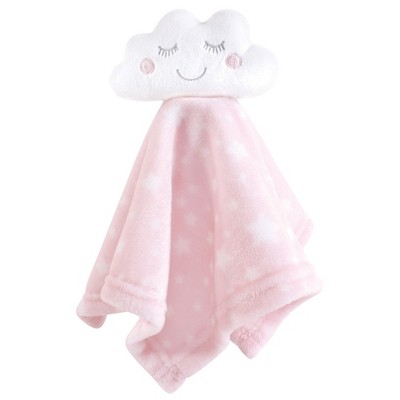 Image of Hudson Baby Infant Girl Animal Face Security Blanket, Pink Cloud, One Size