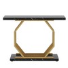 Resenkos Entryway Table, Console Sofa Table,Faux Marble Console Table, 40" Accent Sofa Table with Geometric Metal Base,Faux Marble Black & Gold - 3 of 4