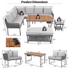 Modern Minimalist Patio Sectional Sofa Set,Woven Rope L-Shaped Outdoor Couch,Garden Furniture Sofa Set with Coffee Table and Cushions-Coolbibila - 4 of 4
