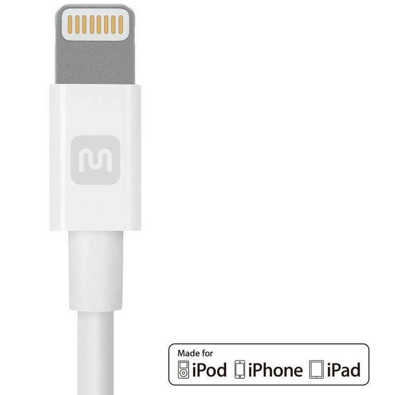 Monoprice Apple MFi Certified Lightning to USB Charge & Sync Cable - 0.5 Feet White for iPhone X, 8, 8 Plus, 7, 7 Plus, 6, 6 Plus, 5S - Select Series, 5 of 7