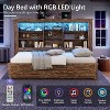 AMERLIFE Daybed with Bookcase Headboard, USB-C Charging, RGB Lights & 3 Drawers - 4 of 4