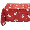 Kate Aurora Holiday Living Christmas Winter Snowman Red Fabric Tablecloth - 8-10 Chairs - 3 of 4