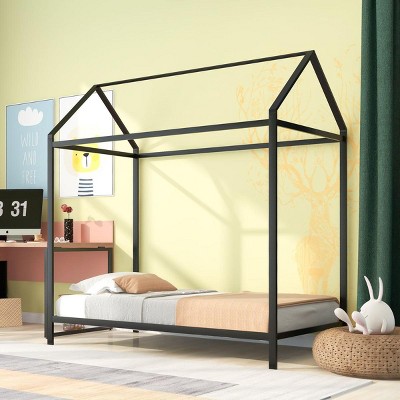 Streamdale House Bed Frame Twin Size, Kids Bed Frame Metal Platform Bed Floor Bed For Kids Boys Girls