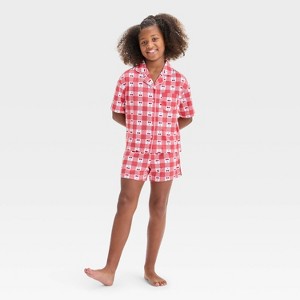 Girls' Short Sleeve Button-Up Pajama Set - art class™ - 1 of 4