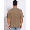 INSPIRE CHIC Men's Retro Distressed Crew Neck Short Sleeve Solid T-Shirts - 3 of 4