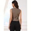 INSPIRE CHIC Women's Striped V Neck Sleeveless Button Down Fully Lined Dressy Blazer Vest with Pockets - 3 of 4