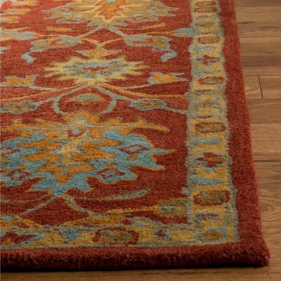 Heritage Red Wool Hand-Tufted Runner Rug 2'3" x 8'