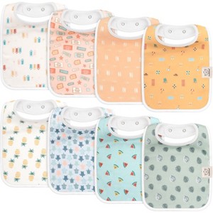 KeaBabies 8-Pack Organic Baby Bibs for Boy, Girl, Drool Bibs, Baby Bib for Girls, Boys,  Newborn Teething Bibs - 1 of 4