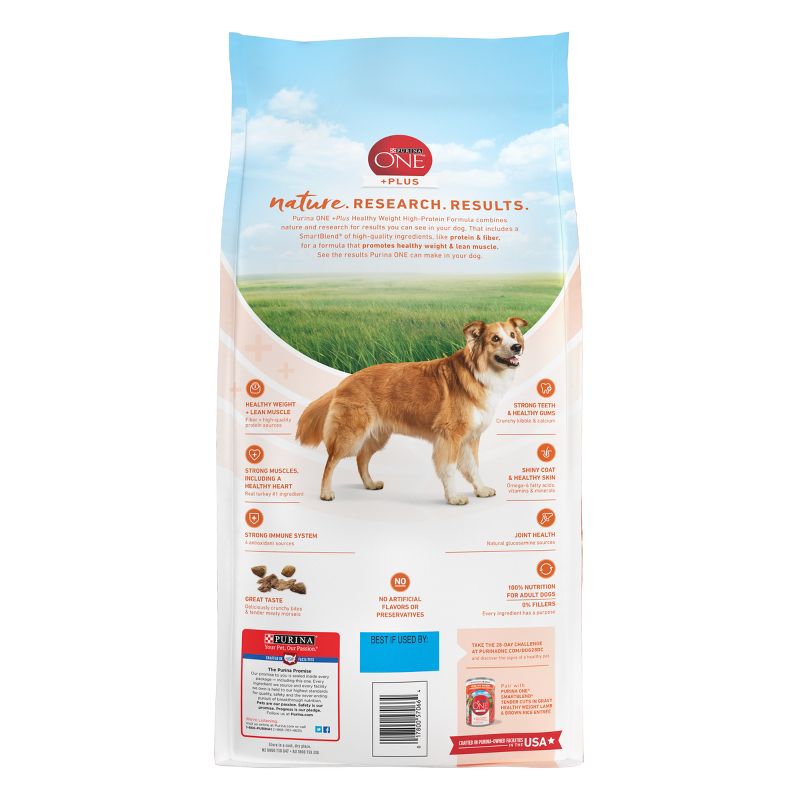 Purina ONE SmartBlend High Protein Healthy Weight Turkey Flavor Adult Dry Dog Food, 4 of 10