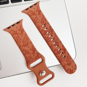 HTUTWOO Apple Watch Band, Mermaid Pattern Soft Silicone Strap 38/40/41/42/44/45/49mm, Compatible with iWatch Series 10 9 8 7 6 5 4 3 2 1 SE Ultra - 1 of 4