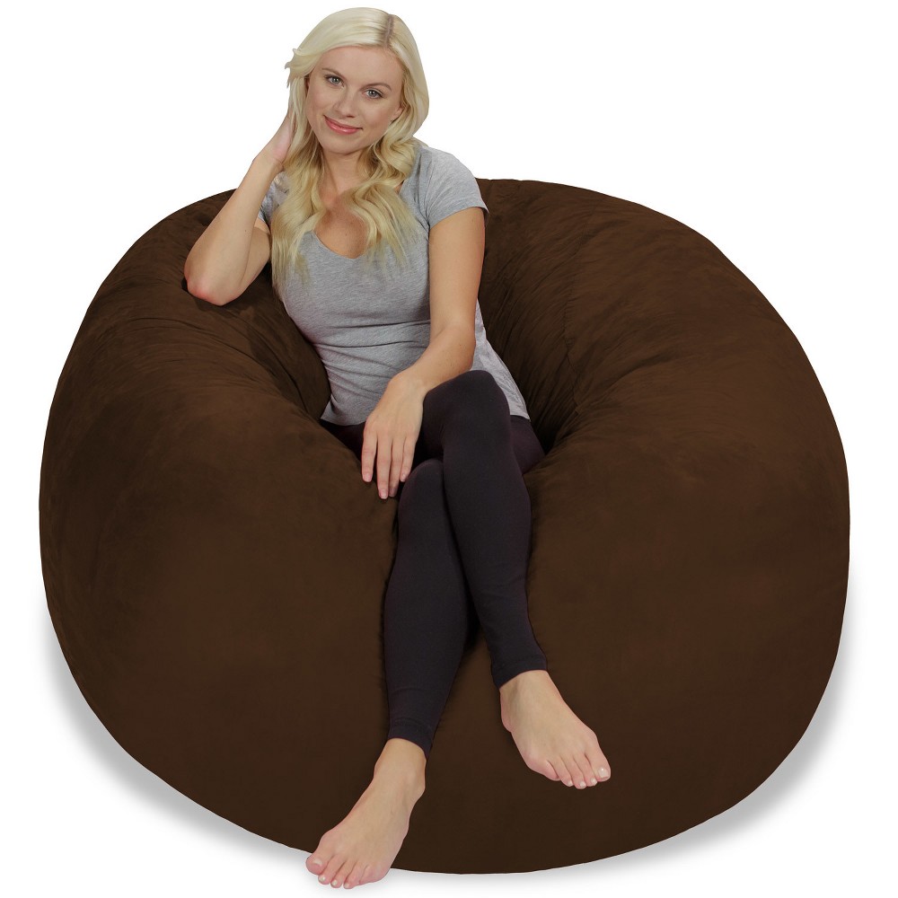 Photos - Bean Bag 5' Large  Chair with Memory Foam Filling and Washable Cover Brown