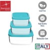 Bormioli Rocco Frigoverre 3-Piece Square Food Storage Container Set, 33.75 oz, 68.5 oz, 114 oz, Glass Containers with Airtight Lids, Microwave Safe - 2 of 4