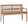vidaXL Bench Brown Teak wood 47.2 in length Durable Garden Bench - Dark Gray 47.2" - 2 of 4