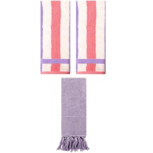 REGALWOVEN 3 Packs Cotton Absorbent Soft Decorative Bathroom Hand Towel for Kitchen - 1 of 4