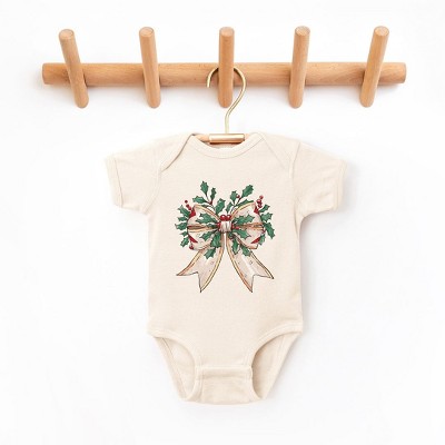 The Juniper Shop Holly Leaves Coquette Baby Bodysuit