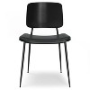Okak Leather Dining Chairs with Rattan Back Set of 2, High-Density Sponge, Electroplated Legs & Anti-Tip Design for Dining/Living Room Bedroom - 3 of 4
