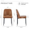 Set of 2 Modern Fabric Dining Chairs with Curved Back and Metal Legs, Upholstered Side Chairs for Dining Room, Kitchen, or Office - Beige - 3 of 4