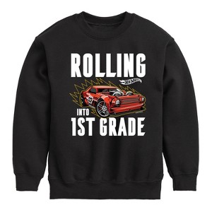 Boys' - Hot Wheels - Rolling Into 1st Grade Graphic Long Sleeve Fleece Sweatshirt - 1 of 4