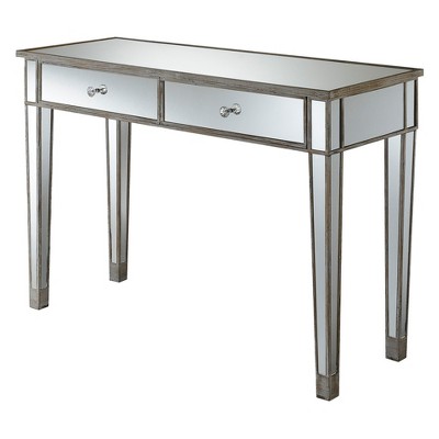 Gold Coast Mirrored Desk Weathered White/Mirror - Breighton Home