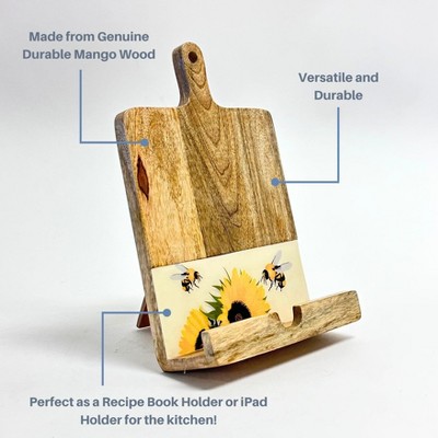 Lexi Home Mango Wood Sunflower Bee Book Holder Target