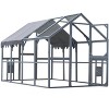 Dolonm  Walk-in Chicken Coop 110" with Waterproof Cover & 2 Doors - Large Outdoor Cat Playpen for Kittens, Galvanized Mesh Safety - 4 of 4