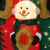 LuxenHome Snowman Family with Joy Greeting Holiday Decoration with Lights for Indoor and Outdoor Red, Green, White, Black - 3 of 4