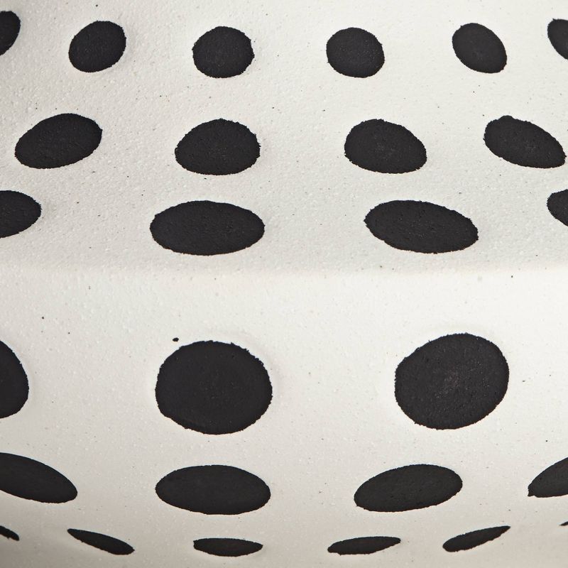 Studio 55D Vestia Matte Black White 11 1/2" Wide Dot Ceramic Vase, 3 of 10