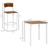NicBex 3 Piece Bar Table Set for 2 Industrial Square Counter Height Dining Table Set with 2 Steel Legs Bar Stools - 3 of 4
