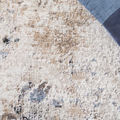 Ivory 4' x 6' Stain-Resistant Synthetic Rectangular Rug