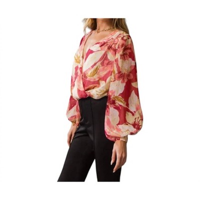 Women's Floral Felice Deep V Neck Crop Top - FLYING TOMATO