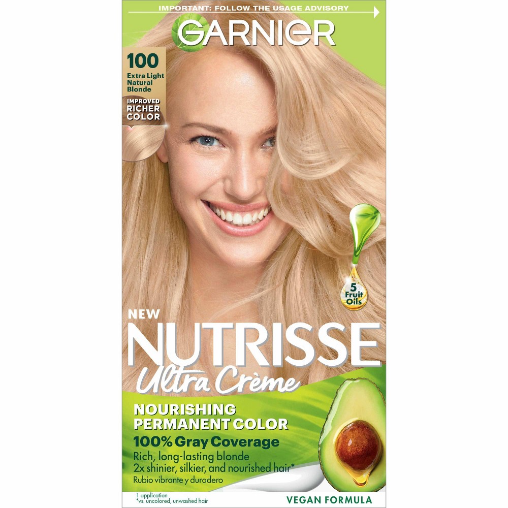 Photos - Hair Dye Garnier Nutrisse Nourishing Permanent Hair Color Creme - 100 Extra-Light N 