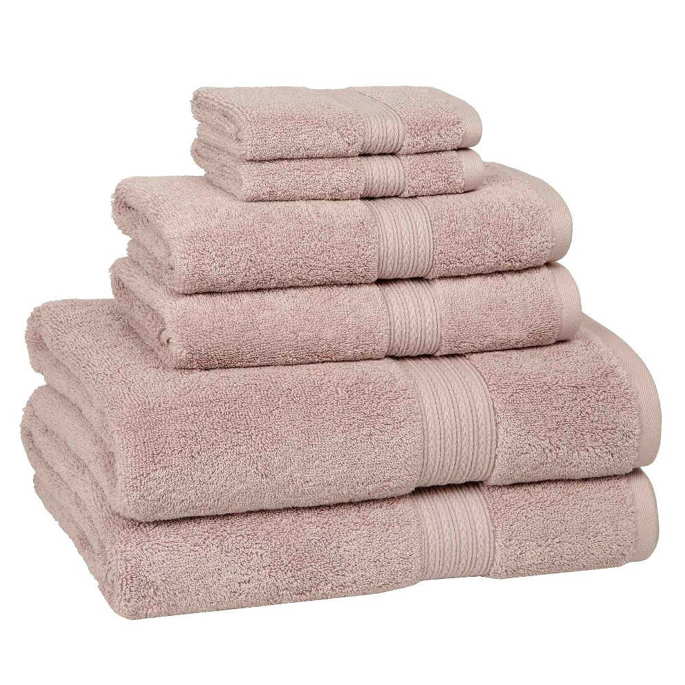 Photos - Towel 6pc Signature Solid Bath  Set Light Pink - Cassadecor