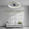 Siljoy 20 Inch Ceiling Fans with Lights, Flush Mount Ceiling Fan with Light and Remote, 6 Wind Speeds Smart Modern Ceiling Fan for Bedroom (White) - 2 of 4