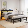 NicBex  Bed Frame with Headboard,LED Lights and Charging Station for Adults,Boys,Girls,Brown/Black - 2 of 4