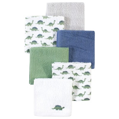 Luvable Friends Baby Boy Super Soft Cotton Washcloths, Dinosaur, One Size