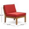 Osparple Outdoor Patio Furniture Set Acacia Wood L-Shaped Sectional Sofa with Cushions and Ottoman Coffee Table for Backyard, Terrace, Garden - 3 of 4