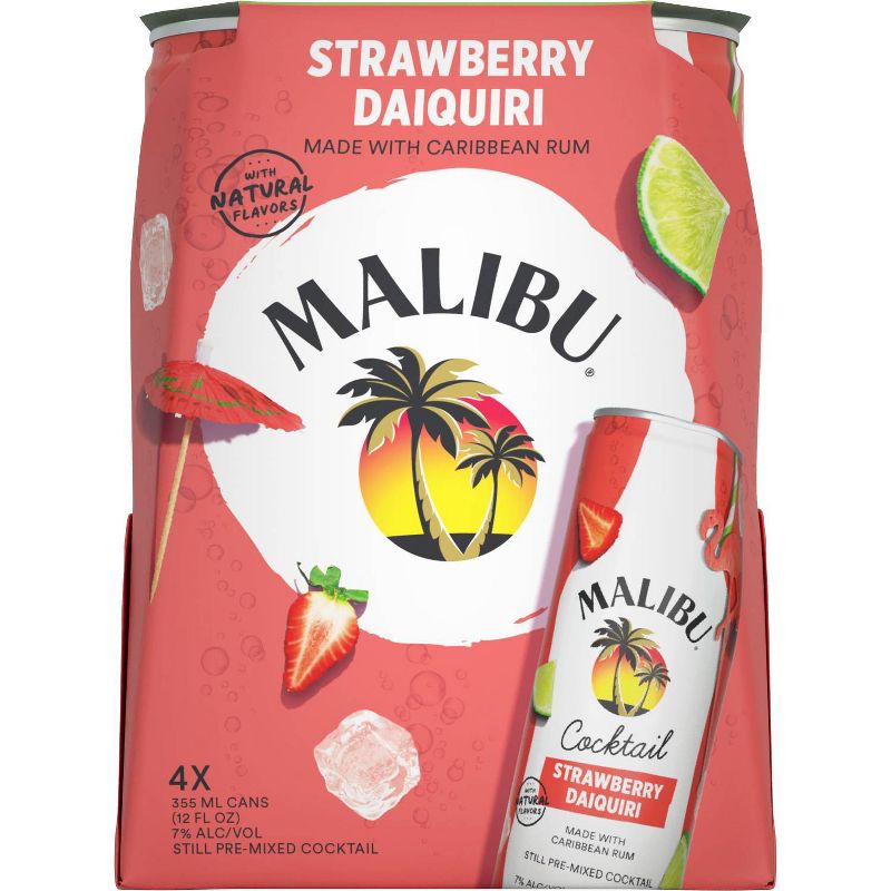 Malibu Strawberry Daquiri - 4pk/355ml Cans, 1 of 6