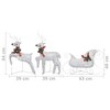 vidaXL Reindeer And Sleigh Christmas Decoration Set of 2 - Silver 2-Pack - 4 of 4