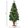 Resenkos 5-Ft Pre-Lit Artificial Christmas Tree with Red Berries and Pine Cones - - 2 of 4