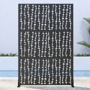 PexFix 72 in. H x 47 in. W Outdoor Metal Privacy Screen Garden Fence Vine Pattern Wall Applique - 1 of 4