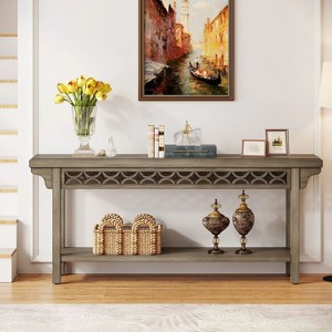 Hommoo 70.8-Inch Long Farmhouse Solid Wood Console Table - 1 of 4