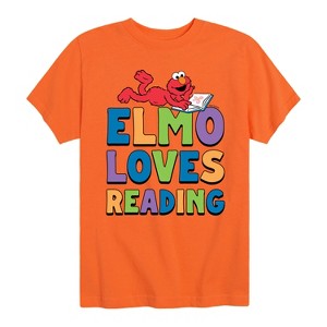 Boys' - Sesame Street - Elmo Loves Reading Short Sleeve Graphic T-Shirt - 1 of 4
