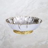 Classic Touch Stainless Steel Crumpled Bowl with Mosaic Base - 2 of 3