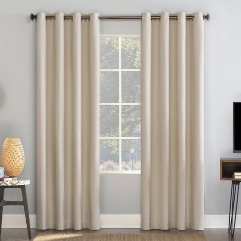 Enzi Herringbone Draft Shield Fleece Insulated 100% Blackout Grommet Curtain Panel - Sun Zero - image 1 of 3
