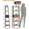 5 Tier Ladder Shelf Tall Narrow Bookshelf with Drawer Industrial Open Display Shelves Organizer Rustic Brown Bathroom - 3 of 4